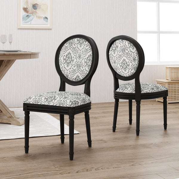 Traditional Fabric Upholstered Dining Chairs with Wood Frame (Set of 2) - NH966503