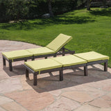 Outdoor Wicker Chaise Lounge with Water Resistant Cushion - NH668303