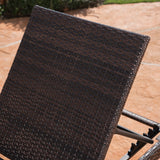 Outdoor Multi-brown Wicker Chaise Lounge without Cushion - NH648303