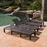 Outdoor Multi-brown Wicker Chaise Lounge without Cushion - NH648303