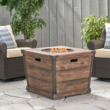 Outdoor Brown 32 Inch Square Fire Pit - 40,000 BTU - NH247303
