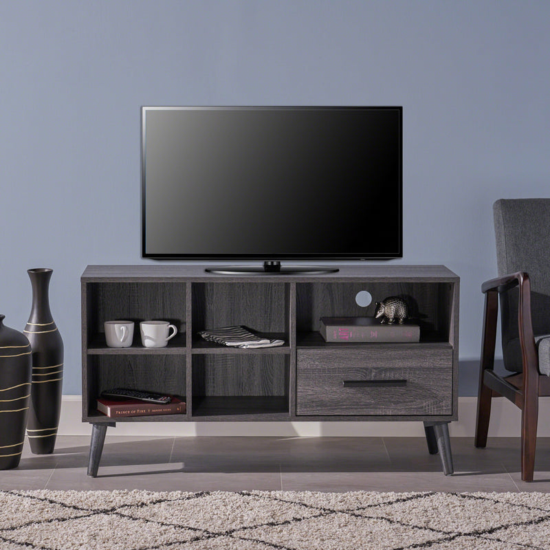 Mid Century Modern Shelves & Drawer TV Stand - NH404403