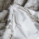 Modern Glam Rectangular Taupe Faux Fur Throw Blanket - NH332403