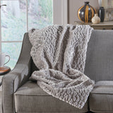 Modern Glam Rectangular Taupe Faux Fur Throw Blanket - NH332403