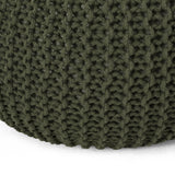 Modern Knitted Cotton Round Pouf - NH088313