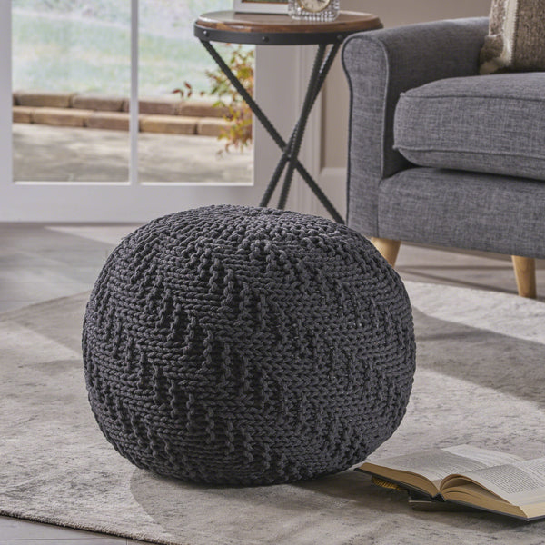 Knitted Cotton Pouf - NH344403