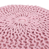 Modern Knitted Cotton Round Pouf - NH988313