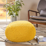 Knitted Cotton Square Pouf - NH887403