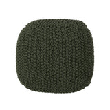 Modern Knitted Cotton Cube Pouf - NH298313
