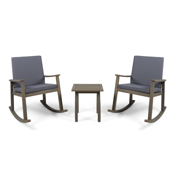 Outdoor Acacia Wood Rocking Chair and Table Set - NH617403