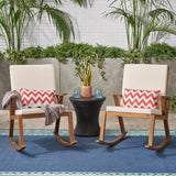 Outdoor Acacia Wood Rocking Chair with Water-Resistant Cushions (Set of 2) - NH786403