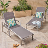 Outdoor Mesh and Aluminum Chaise Lounge - NH341503