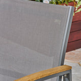 Outdoor Mesh Dining Chairs with Aluminum Frame (Set of 2), Gray - NH532503