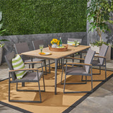 Outdoor 7 Piece Aluminum & Wood Dining Set - NH591503
