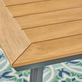 Outdoor Aluminum Dining Table with Faux Wood Table Top - NH841503