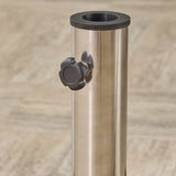 Outdoor 132lb Concrete Circular Umbrella Base with Stainless Steel Collar - NH528403