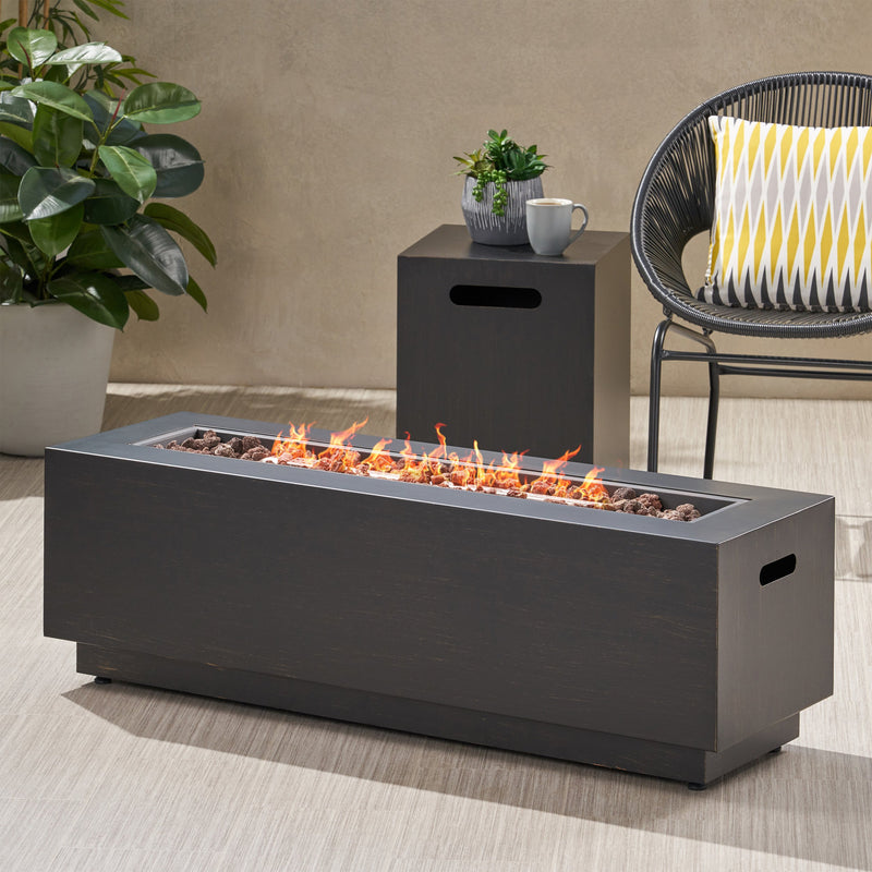 Outdoor Rectangular Fire Pit with Tank Holder - NH071113