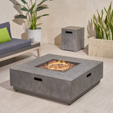 Outdoor 40-Inch Square Fire Pit with Tank Holder - NH922113