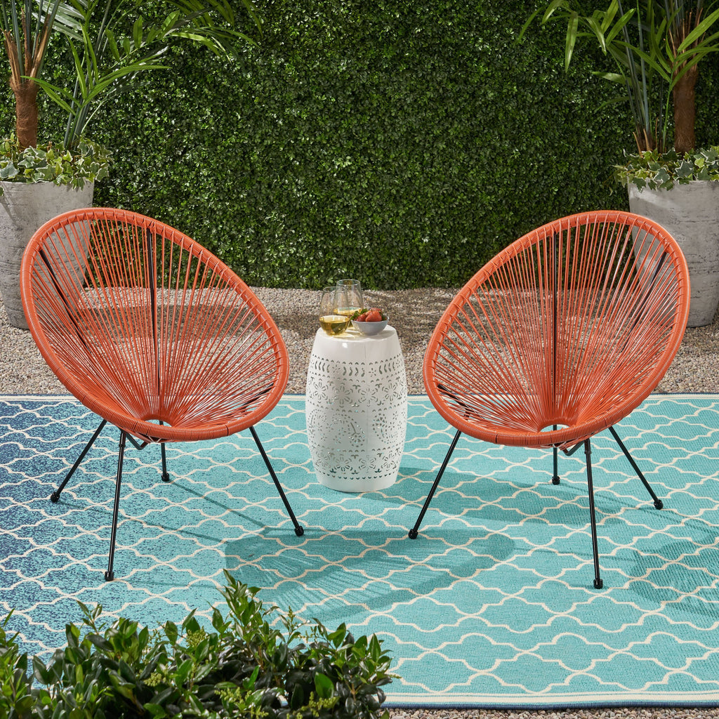 Outdoor Hammock Weave Chair with Steel Frame (Set of 2) NH698803 Noble House Furniture