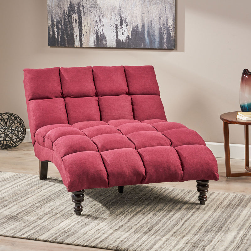 Modern Tufted Fabric Double Chaise Lounge - NH417403