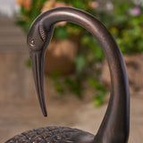 Outdoor 39-Inch Bronze Cast Aluminum Crane Garden Statue - NH075403
