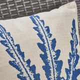 Outdoor 18-inch Water Resistant Square Pillows, Blue on Beige - NH205503
