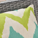 Outdoor 18-inch Water Resistant Square Pillows, Teal and Green - NH315503