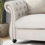 Traditional Chesterfield Fabric Loveseat Sofa - NH420603