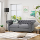 Traditional Chesterfield Fabric Loveseat Sofa - NH420603