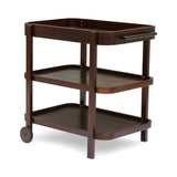 Rustic Acacia Wood Bar Cart with Shelves - NH865603