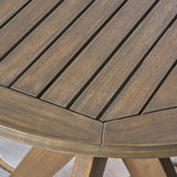 Outdoor Round Acacia Wood Bistro Table with X Legs - NH178403