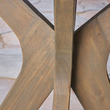 Outdoor Round Acacia Wood Bistro Table with X Legs - NH178403
