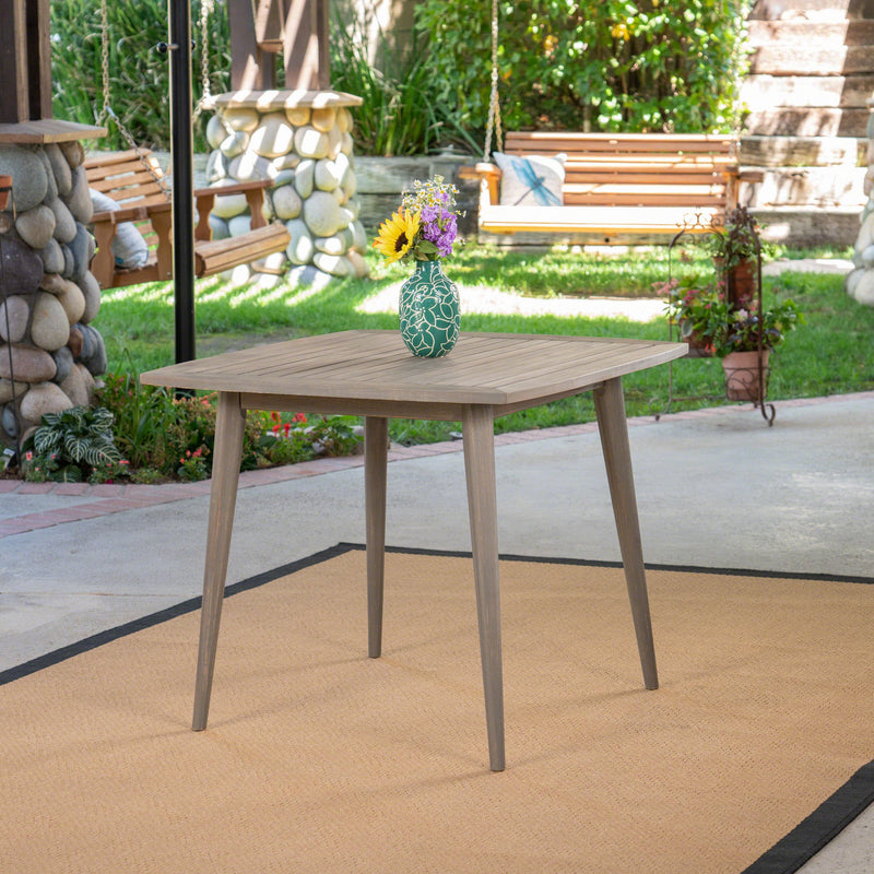 Outdoor Square Acacia Wood Dining Table with Straight Legs - NH660503