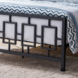 Queen-Size Geometric Platform Bed Frame, Iron, Modern, Low-Profile - NH285703