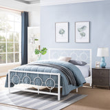 Queen-Size Geometric Platform Bed Frame, Iron, Modern,  Low-Profile - NH585703