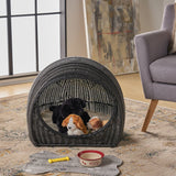 Wicker Igloo Cushioned Pet Bed - NH972603