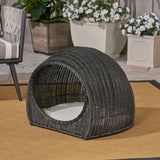 Outdoor Wicker Igloo Cushioned Pet Bed - NH872603