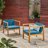 Outdoor Acacia Wood Club Chairs with Water-Resistant Cushions (Set of 2) - NH309603
