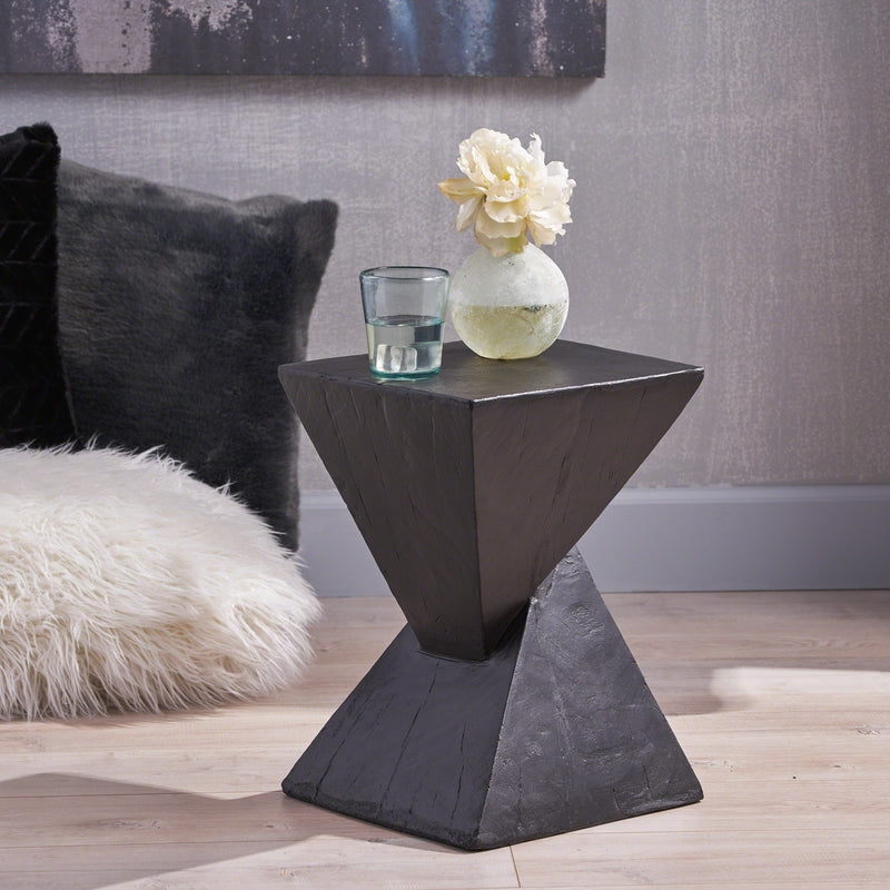 Modern Abstract Hourglass Lightweight Concrete Accent Table - NH628503