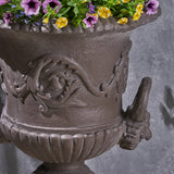 Garden Urn Planter, Roman, Botanical, Lightweight Concrete - NH014703