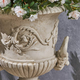 Garden Urn Planter, Roman, Botanical, Lightweight Concrete - NH014703