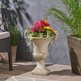 Garden Urn Planter, Roman, Botanical, Lightweight Concrete - NH314703