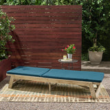 Outdoor Acacia Wood Chaise Lounge and Cushion Set - NH597903