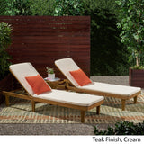 Outdoor Modern Acacia Wood Chaise Lounge with Cushion (Set of 2) - NH057013