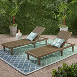 Outdoor Wooden Chaise Lounge (Set of 2) - NH470903
