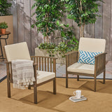 Acacia Outdoor Acacia Wood Club Chairs w/ Cushions - NH322603