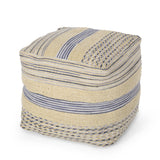 Boho Handcrafted Fabric Cube Pouf - NH263513