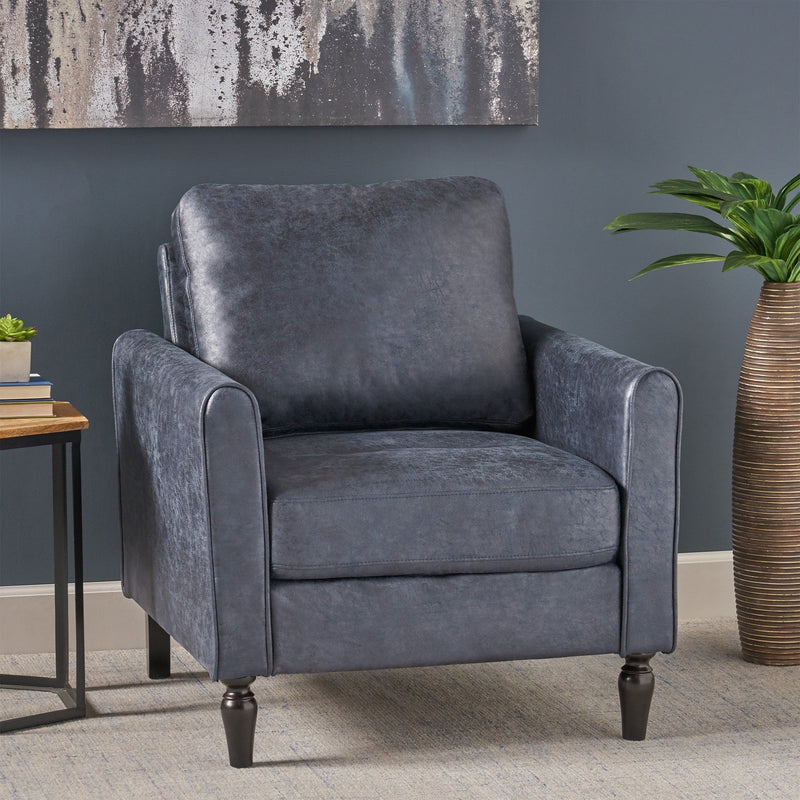 Contemporary Club Chair with Plush Microfiber Cushions - NH968803