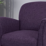 Contemporary Upholstered Tweed Fabric Armchair with Piped Edges - NH734603