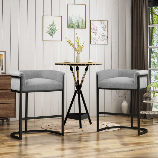 Modern Wide Bucket Upholstered Barstool - NH082603